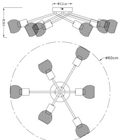 Globo 54028-6S - Lampadario fisso FIASTRA 6xE14/40W/230V