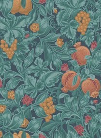 Cole & Son Carta da parati Vines of Pomona - Burnt Orange & Teal on Petrol