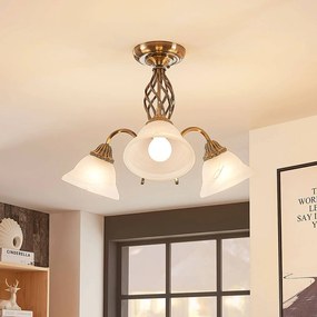 Lindby Mialina - lampada da soffitto 3 luci ottone antico