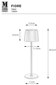 Markslöjd 108654 - Lampada ricaricabile dimmerabile FIORE LED/2W/5V IP44 38cm bi
