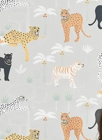 Majvillan Carta da parati Black Panther - Light Grey