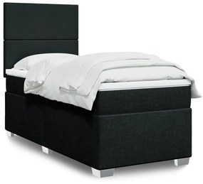 Giroletto A Molle Con Materasso Nero 100x200 Cm İn Tessuto /