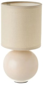 Lampada da tavolo in ceramica beige con paralume in tessuto (altezza 24,5 cm) - Casa Selección