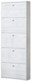 Scarpiera 5 ante L 73 x H 180 x P 15 cm 15 paia, grigio