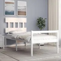 Letto per Anziani con Testiera Bianco 90x200 cm Legno Massellocod mxl 93604