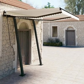 Tenda Da Sole Retrattile Manuale Con Led 3x2,5 M Crema /