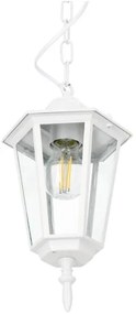 Lampadario da esterno a sospensione con catena 1xE27/60W/230V IP44 bianco