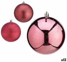 Set di palline di Natale Rosa Plastica 10 x 11 x 10 cm (12 Unità)