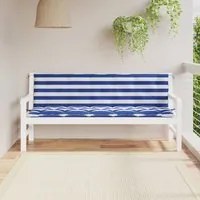 Cuscini per Panca 2 pz Strisce Blu e Bianche in Tessuto Oxford 361728