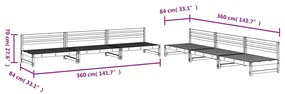 Set salotto da giardino 6 pz in legno impregnato di pino