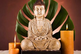 Quadro su tela – Buddha con natura morta rilassante