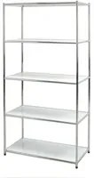 Easy scaffale metallico libreria cromata con 5 ripiani bianchi 40x80x160 cucina bagno garage cabina armadio