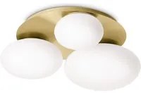 Plafoniera Contemporanea Ninfea Metallo Ottone 3 Luci Gx53 9W 3000K Luce Calda