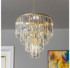 Brilagi - LED Lampadario di cristallo a sospensione con catena MOZART 5xE14/40W/230V oro