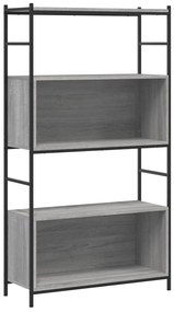 Libreria Grigio Sonoma 80x30x145,5 cm Legno Multistrato e Ferro