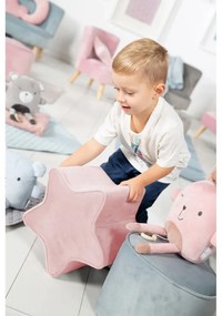 Pouf per bambini in velluto rosa chiaro Lil Sofa - Roba