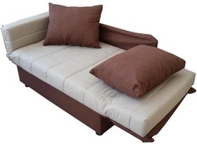 Divano PRONTOLETTO 140 cm con contenitore in tessuto BEIGE MARRONE