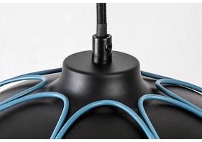 Rabalux 72024 - Lampadario a sospensione con filo SVENS 1xE27/60W/230V nero/blu