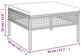 Set Divani da Giardino 6 pz con Cuscini in Polyrattan Grigio