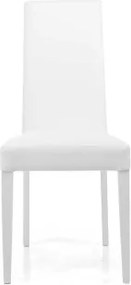 Sedia in ecopelle con gambe verniciate BIANCO mod. DENVER Set da 2 pezzi