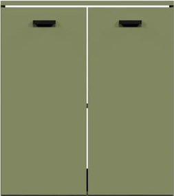 Mobile da bagno a terra L 70 x H 78 x P 50 cm verde opaco, 2 ante COLAVENE Alaqua