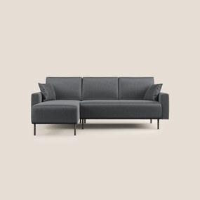 Arthur divano moderno angolare in velluto morbido impermeabile T01 antracite
