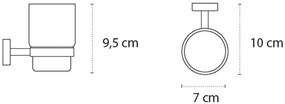 New Line M5 Bicchiere Portaspazzolini tondo 7x10xH.9,5 In Acciaio Inox cromo