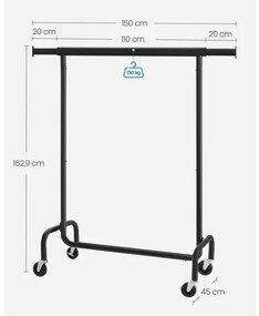 Appendiabiti mobile LINEA, nero