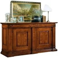 Credenza 2 porte intarsi classica legno bassano 215x55x115