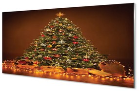 Rivestimento parete cucina Albero di Natale, regali, luci, decorazioni 100x50 cm