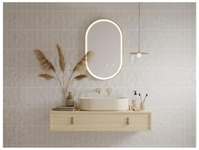 Specchio per bagno luminoso ovale antiappannamento con contorno Dorato 50 x 80 cm - ALARICO