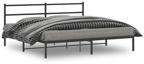 Giroletto Con Testiera İn Metallo Nero 180x200 Cm /