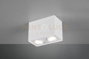 Biscuit cubo bianco 2 spots orientabili l. 17,8 x 9,6cm h. 12,5cm a...