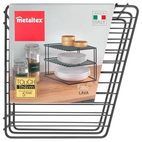 Ripiano aggiuntivo nero in acciaio inox 25x25 cm Palio – Metaltex