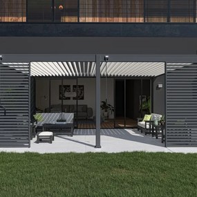 Pergola bioclimatica Ombréa addossata 4x6M in alluminio