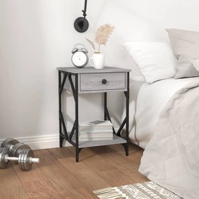 Comodino Grigio Sonoma 40x42x60 Cm İn Legno Multistrato /