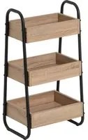 Mobiletto Portatutto Multiuso a 3 ripiani Scaffalatura in Legno Urban 41x30x77cm