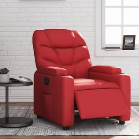 Poltrona Reclinabile Elettrica Rossa İn Similpelle /