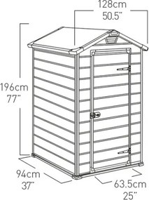 Casetta Da Giardino In Resina 129x103x196H Cm Manor 4x3 Grigio Keter
