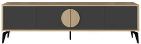 Tavolo TV in rovere nero e naturale 180x51 cm Vae - Marckeric