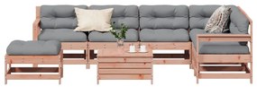 Set divani giardino 8 pz con cuscini legno massello di douglas