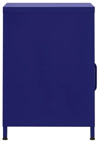 Comodini 2 pz blu marino 35x35x51 cm in acciaio