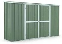 Box in Acciaio Zincato casetta attrezzi giardino 307x100cm x h1.92m - 75KG - 3.07mq - VERDE