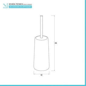 Porta scopino in polipropilene bianco completo di scopino per wc