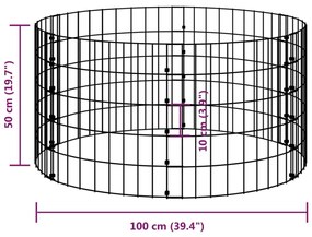 Palo Gabbione Circolare in Acciaio Zincato Ø100x50 cm