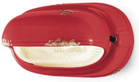 Applique Vintage Orizzontale Ceramica Rossa 1 Luce E27
