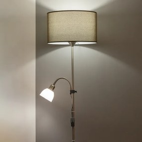 Brilagi - Lampada da terra CERIA 2 in 1 1xE27/100W/230V + 1xE14/25W cromo opaco/marrone
