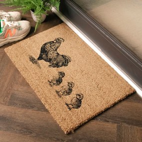 Zerbino in fibre di cocco 40x60 cm Chickens and Chicks – Artsy Doormats