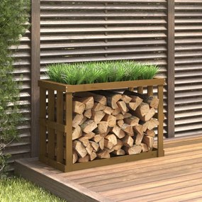 Portaceppi Da Esterno Ambra 108x52x74 Cm Legno Massello Di Pino /