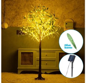 Aigostar - Decorazione solare a LED 210xLED/3,5m IP65 bianco caldo oliva